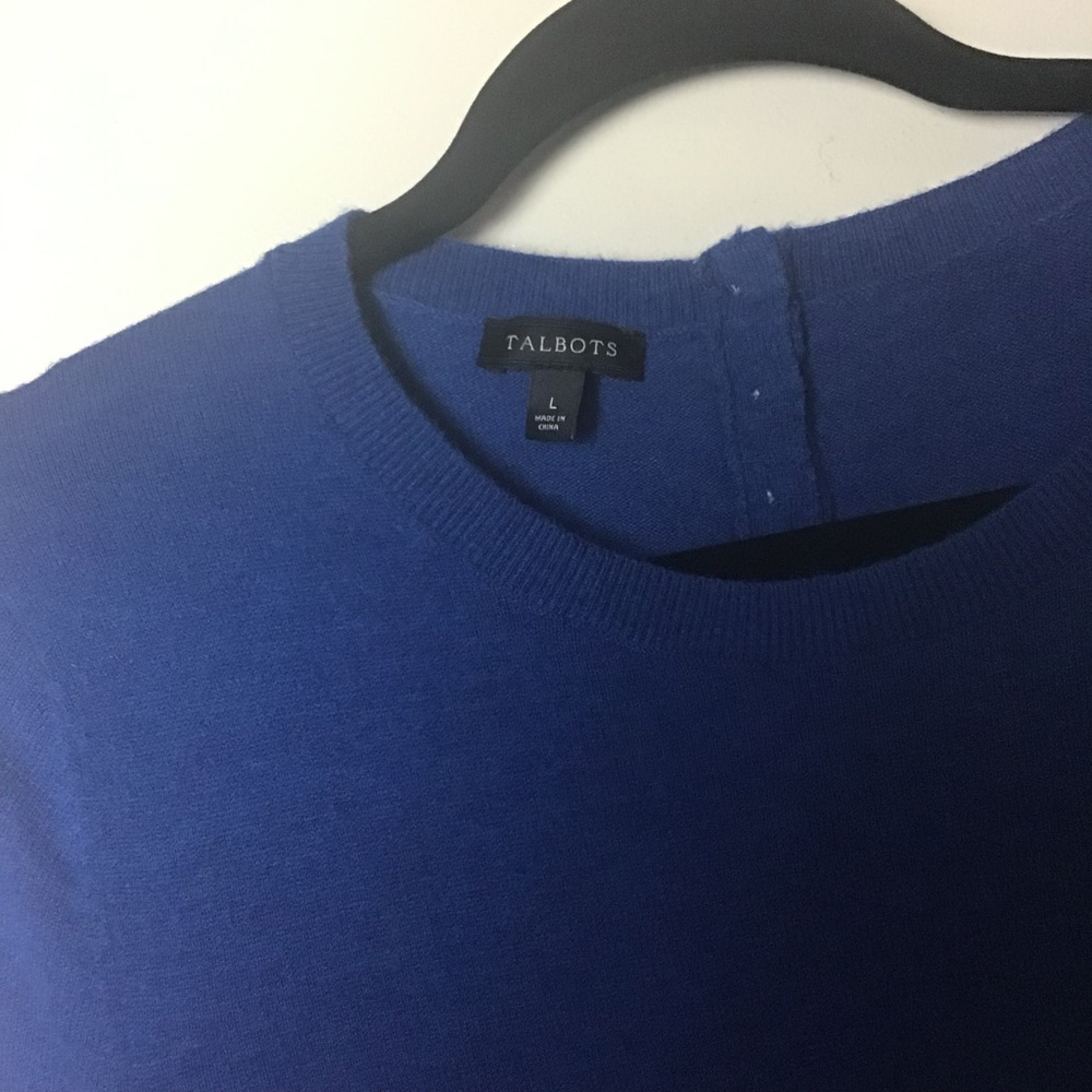 Talbots Solid Blue Long Sleeve Pullover Sweater. … - image 3